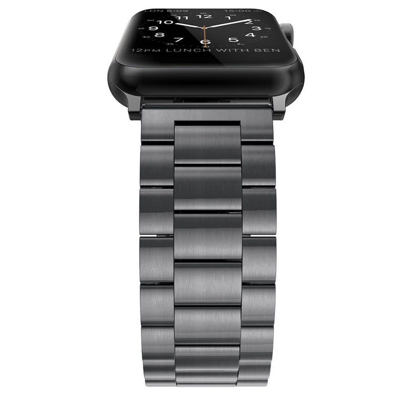 Simpeak Band Compatible with Apple Watch 38mm 40mm Series 6 SE 5 4 3 2 1, Women Men Solid Stainless Steel Business Band Strap Replacement for iWatch 38 40, Black - Image 2